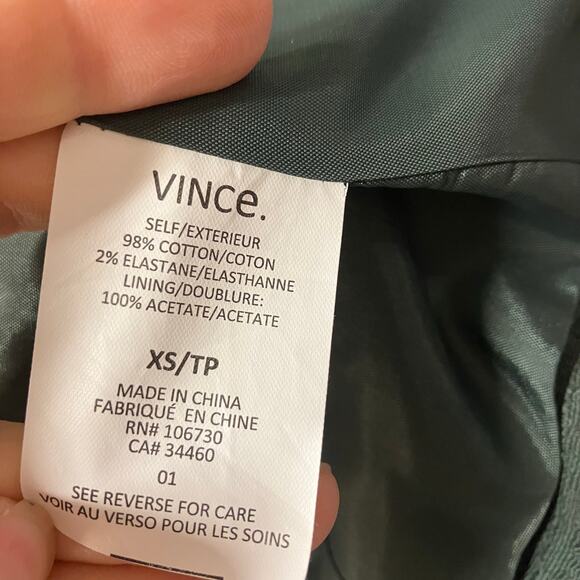 Vince Green Moto Jacket Womens XS Lightweight Full Zip Pockets Textured‎ - Picture 2 of 16